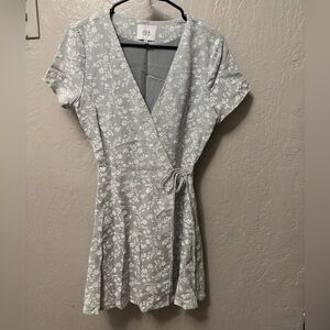 J.O.A. Light Green Floral Mini Dress